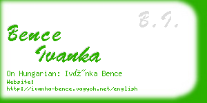 bence ivanka business card